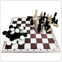 Шахматы + шашки с доской в тубе