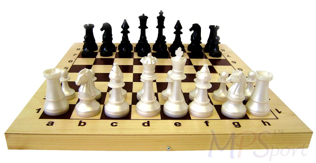 Шахматы гроссмейстерские пластиковые с деревянной доской 415х215мм ± 15мм 