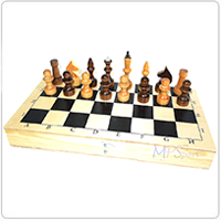 Шахматы деревянные обиходные, (лак) с доской 290х145 (± 10 мм) (Россия)
