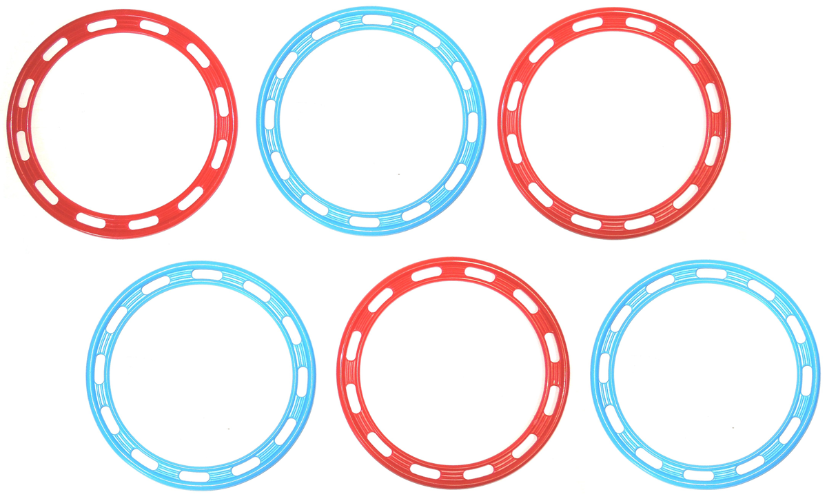 Набор 6 колец для метания. 2 цвета (цвет в ассортименте). D кольца 140 мм
