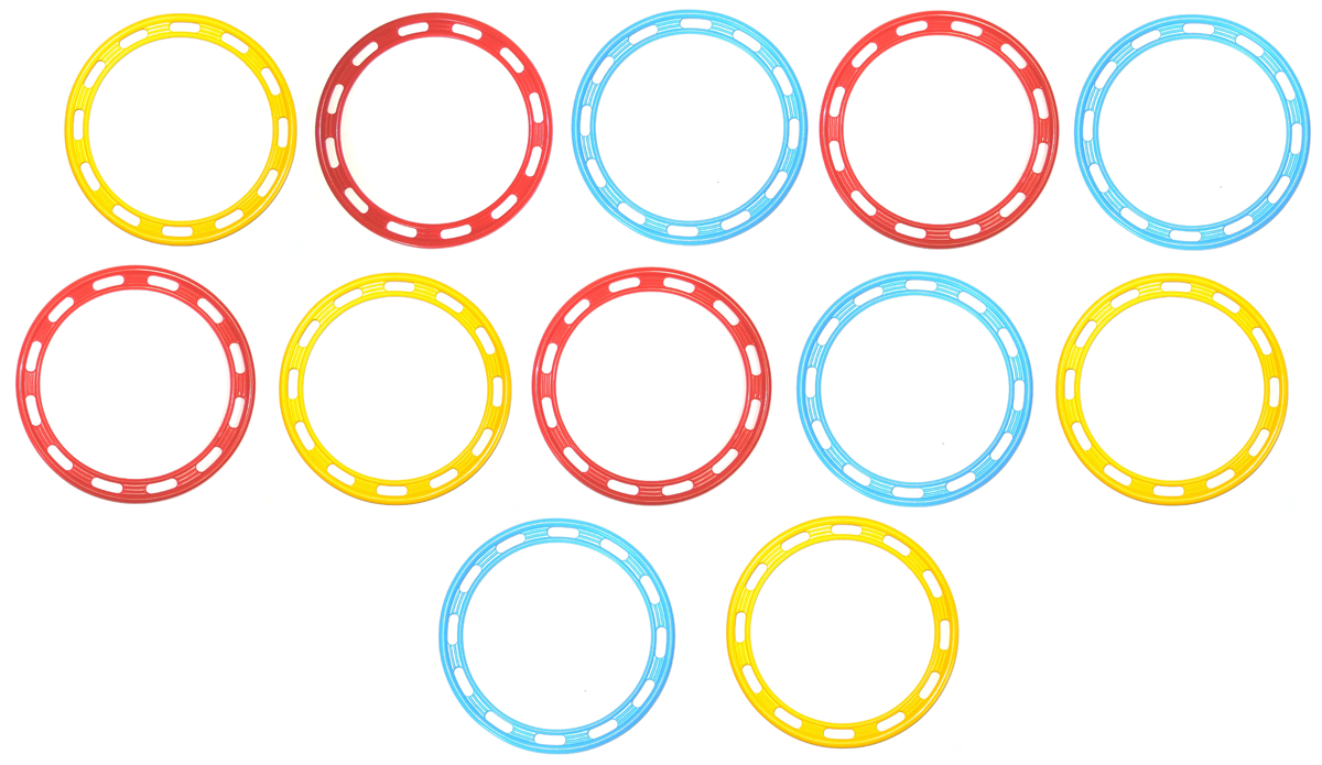 Набор 12 колец для метания. 3 цвета (цвет в ассортименте). D кольца 140 мм